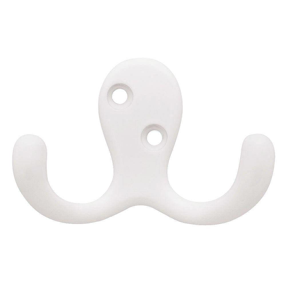 Liberty Double Prong Robe Hook White The Home Depot Canada