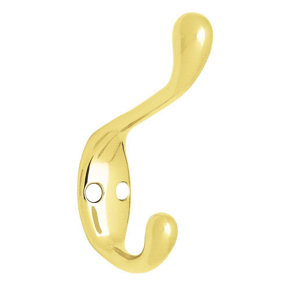 Liberty 3 in. Heavy Duty Coat & Hat Hook Polished Brass | The Home ...