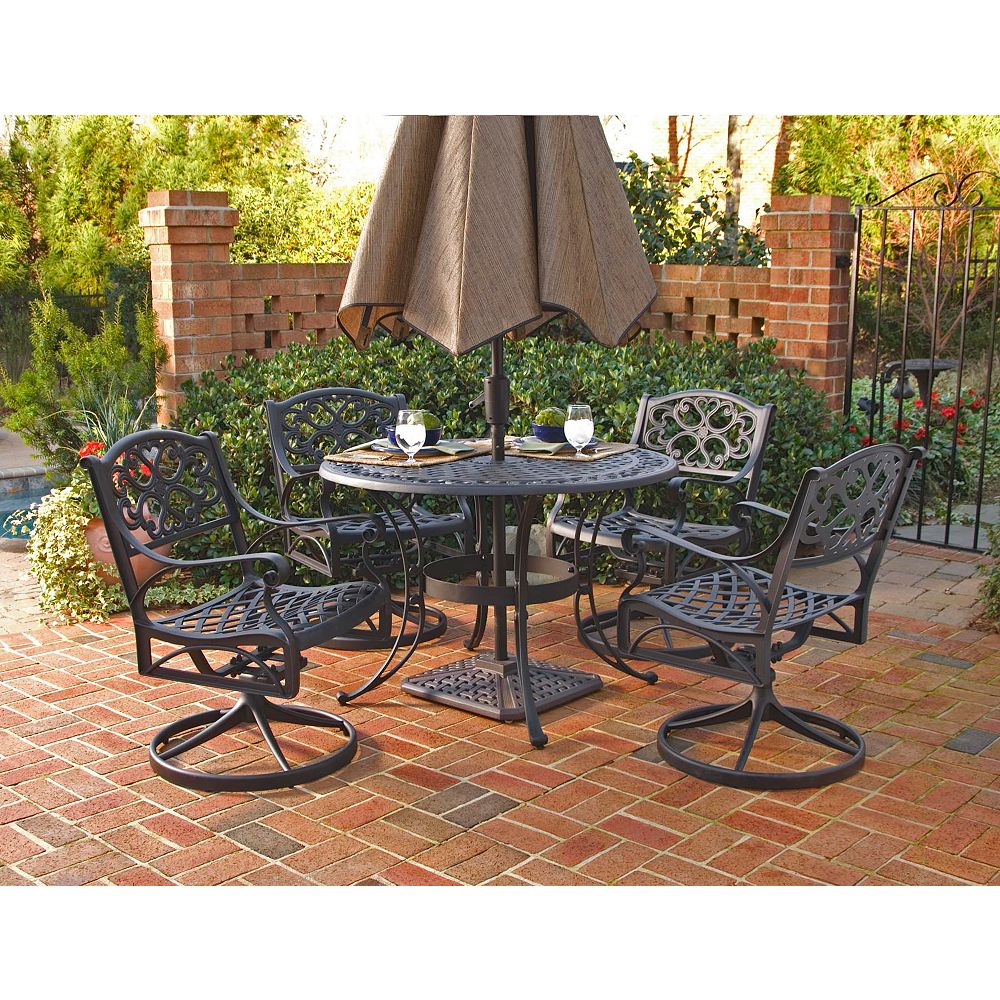 Home Styles Biscayne 5-Piece Patio Dining Set with 48-inch ...