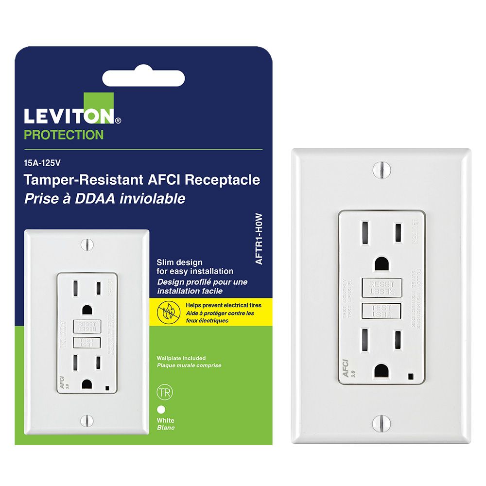 Leviton Decora 15 Amp Tamper Resistant AFCI Receptacle Outlet The   P 1000791231 