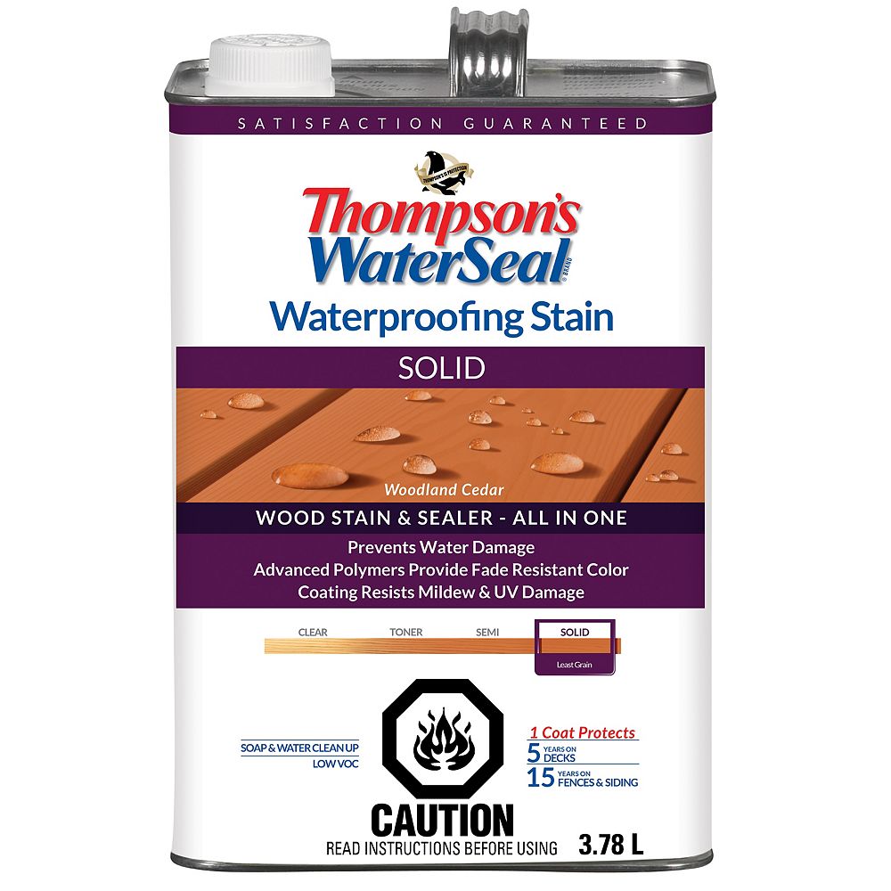 Thompson's WaterSeal WP Stain SOLID Woodland Cedar The Home Depot