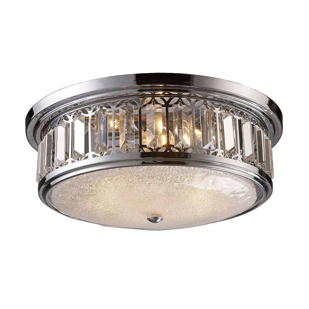 Titan Lighting 3Light Ceiling Mount Polished Chrome Flush Mount The