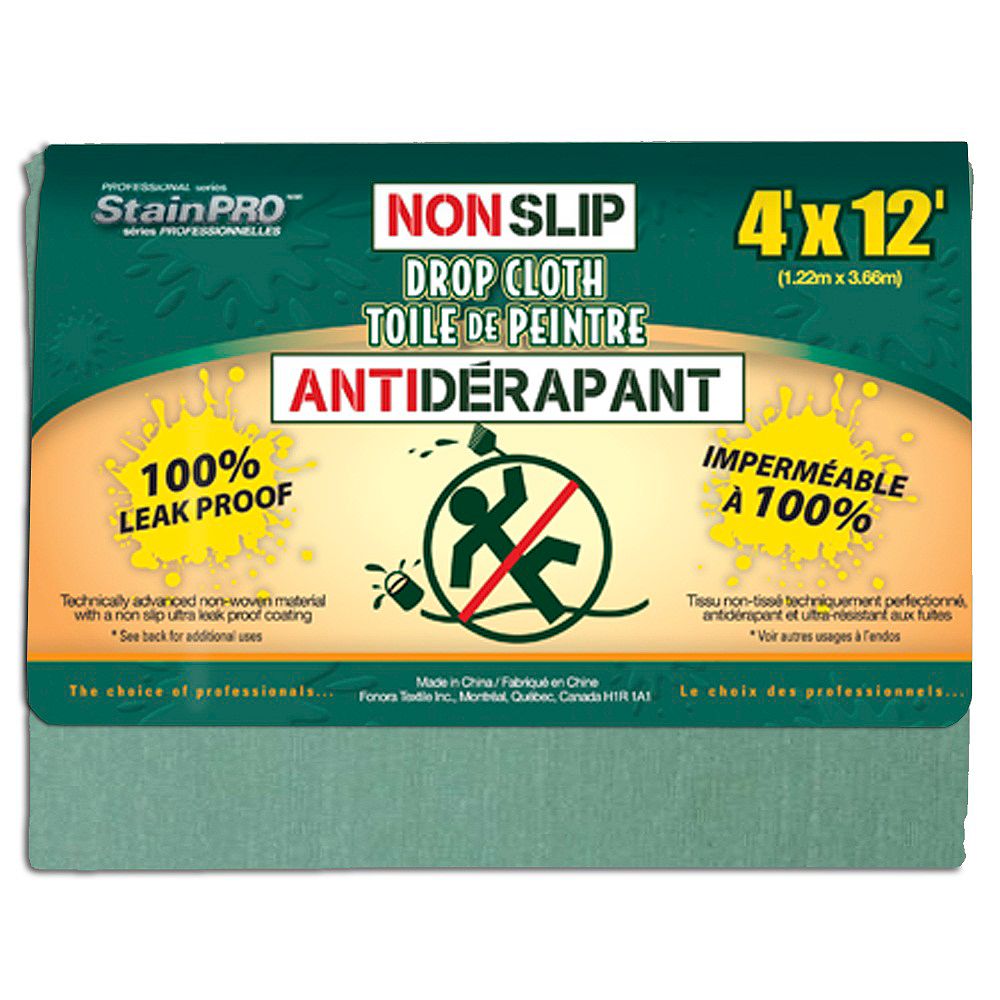 Stain Pro Non Slip Drop Cloth 4 Feet x 12 Feet The Home Depot Canada