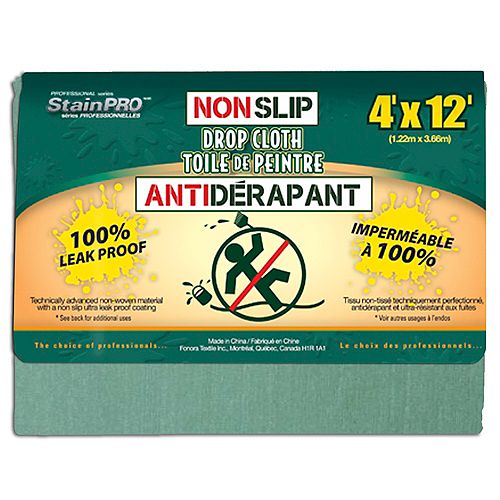 Stain Pro Non Slip Drop Cloth 4 Feet x 12 Feet