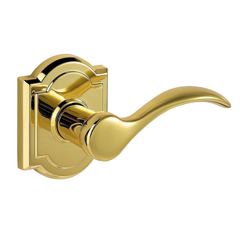 Weiser Prestige Tobin Polished Brass Hall/Closet Lever The Home Depot