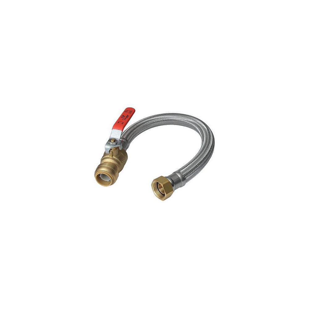 SharkBite 3/4 inch x 18 inch Water Heater Connector with Ball Valve
