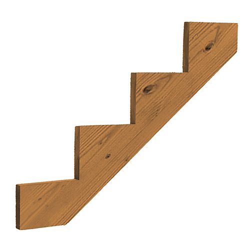 Pressure Treated Wood 4-Step Stair Stringer