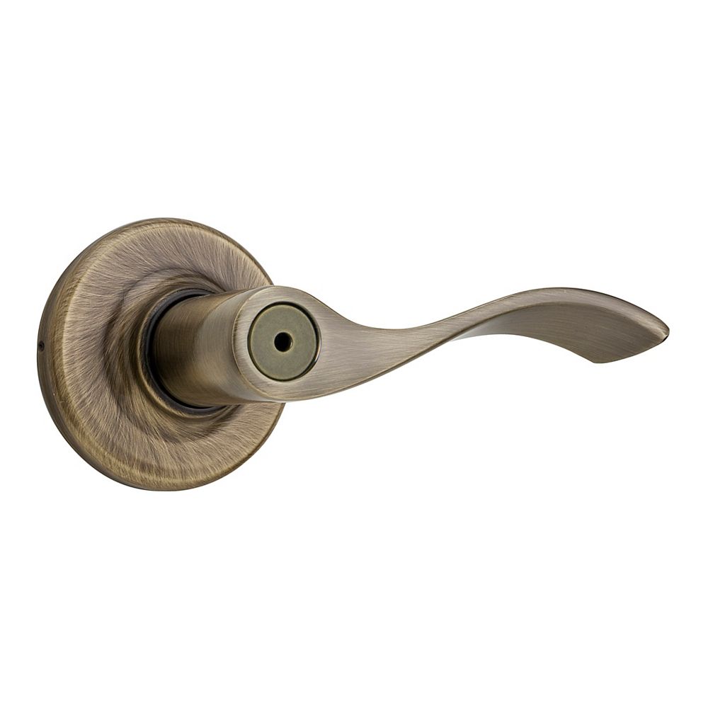 Weiser Belmont Privacy Lever Antique Brass The Home Depot Canada