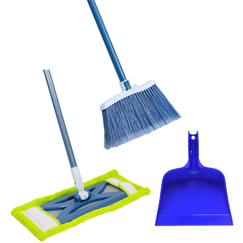 Quickie Combo Microfibre Dust Mop / Angle Broom & Dust Pan (3Pack) The Home Depot Canada