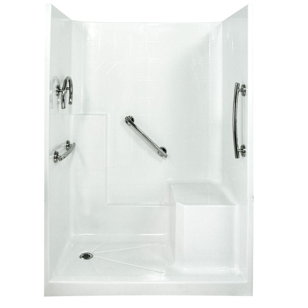 Ella Freedom 32 Inch X 60 Inch X 77 Inch 3 Piece Shower Stall In White   P 1000793873 