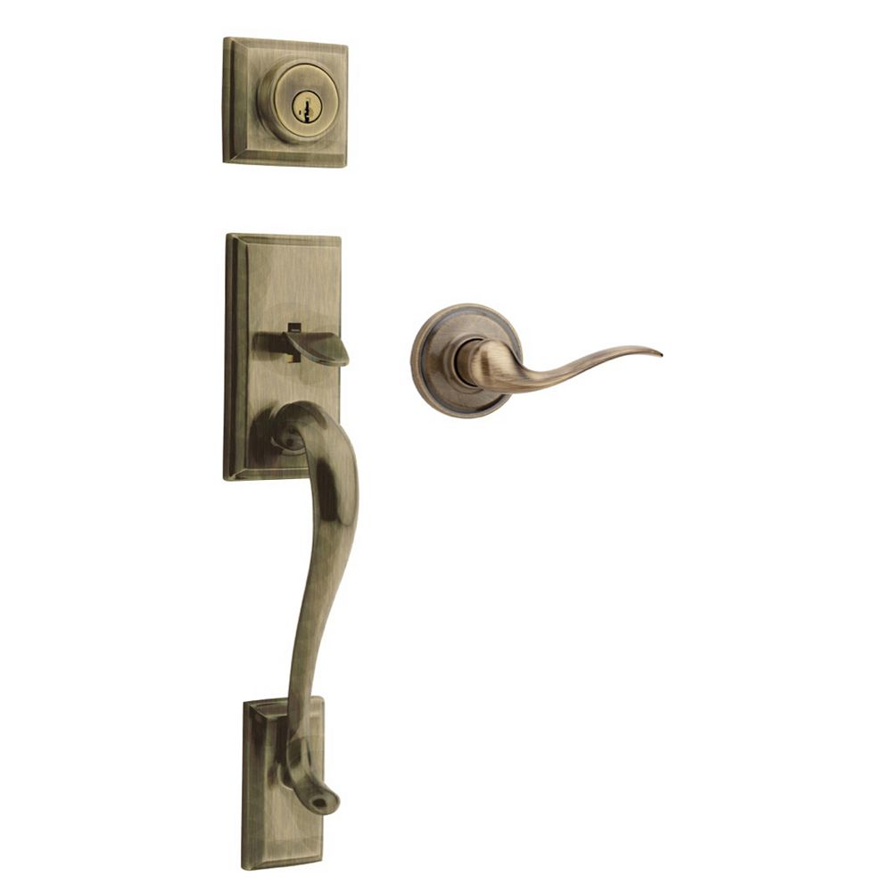 Weiser Hawthorne Handleset with Toluca Lever in Antique Brass | The ...