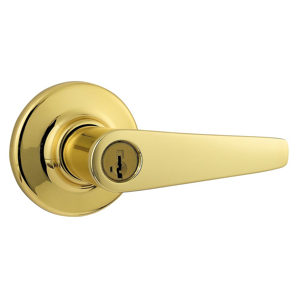 Weiser Kim Polished Brass Entry Lever | The Home Depot Canada