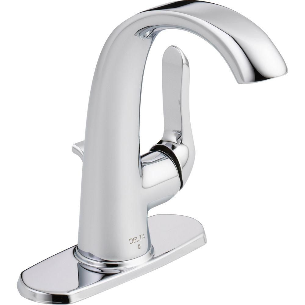 Delta Soline Single Hole 1 Handle Mid Arc Bathroom Faucet With Lever   P 1000794320 