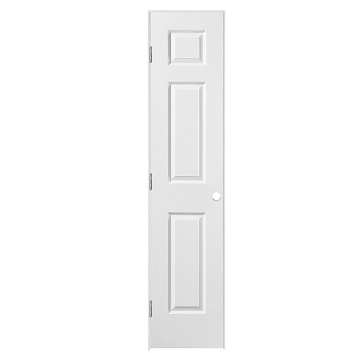 18-inch x 80-inch Primed 6 Panel Hollow Core Textured Single Prehung Interior Door