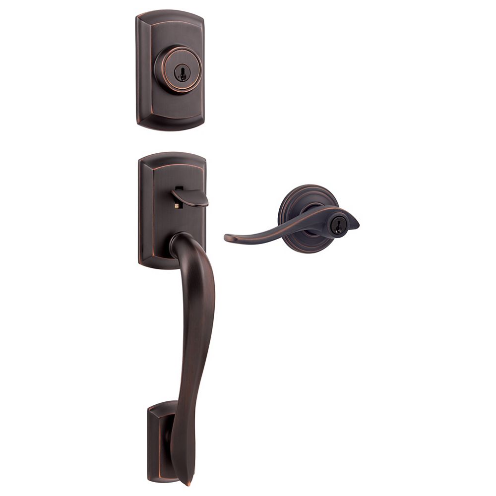 Weiser Avalon Single Cylinder Bronze Handle Set with Avalon