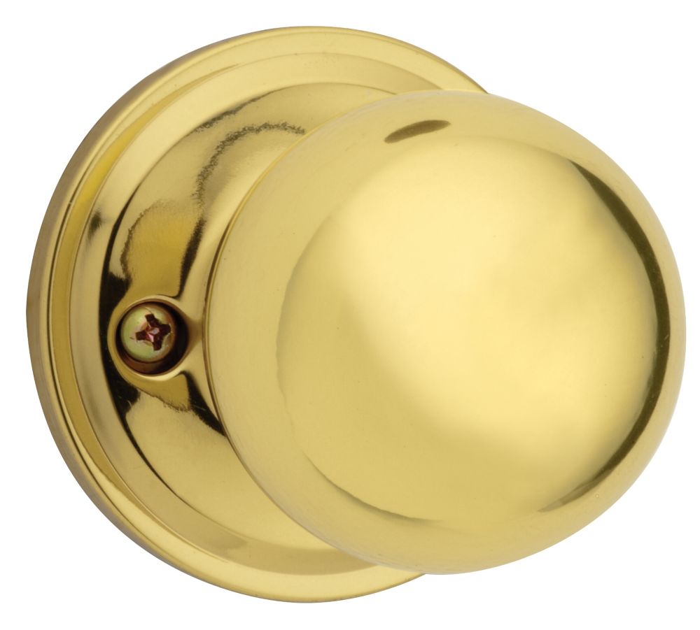 Weiser Huntington Inactive Door Knob In Polished Brass | The Home Depot ...