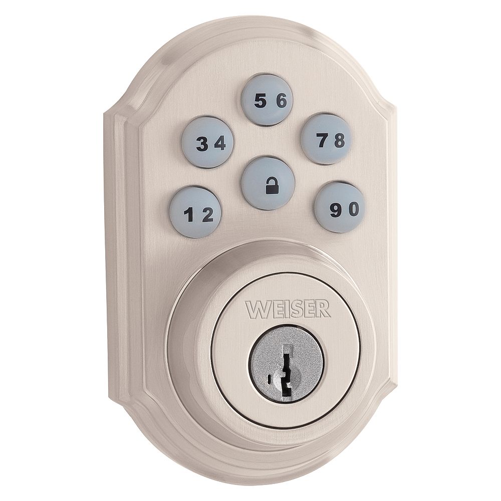 Weiser SmartCode Satin Nickel Electronic Deadbolt The Home Depot Canada