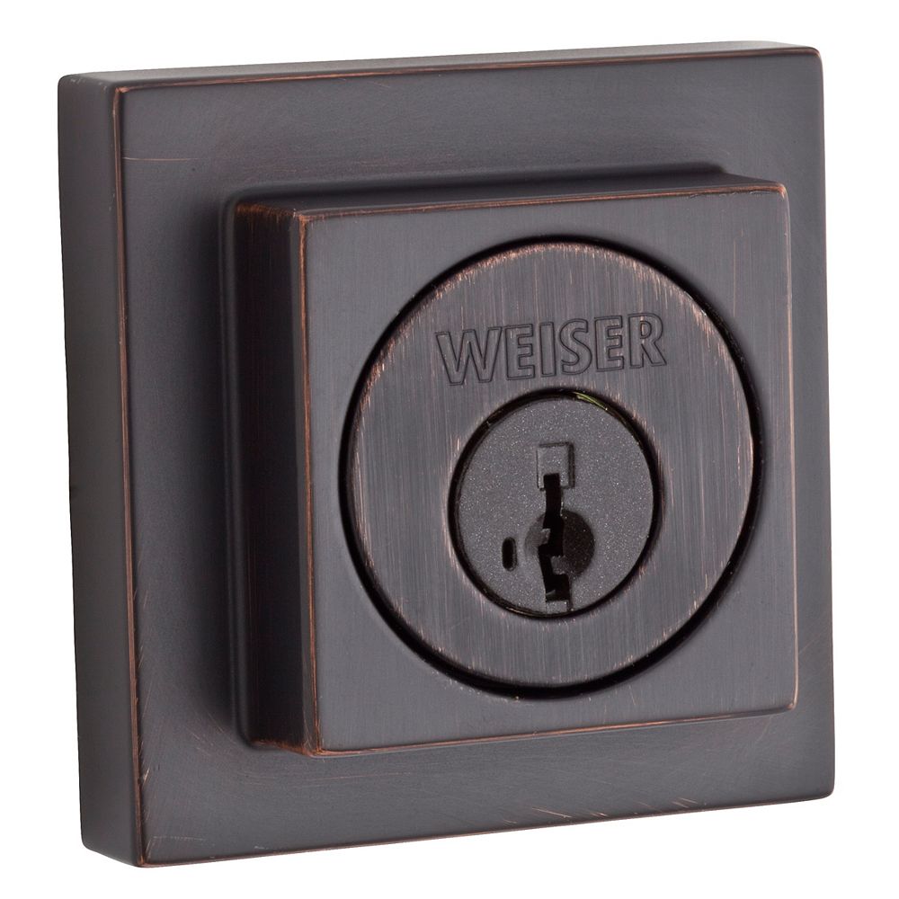 Weiser 3471 Bronze Single Cylinder Deadbolt The Home Depot