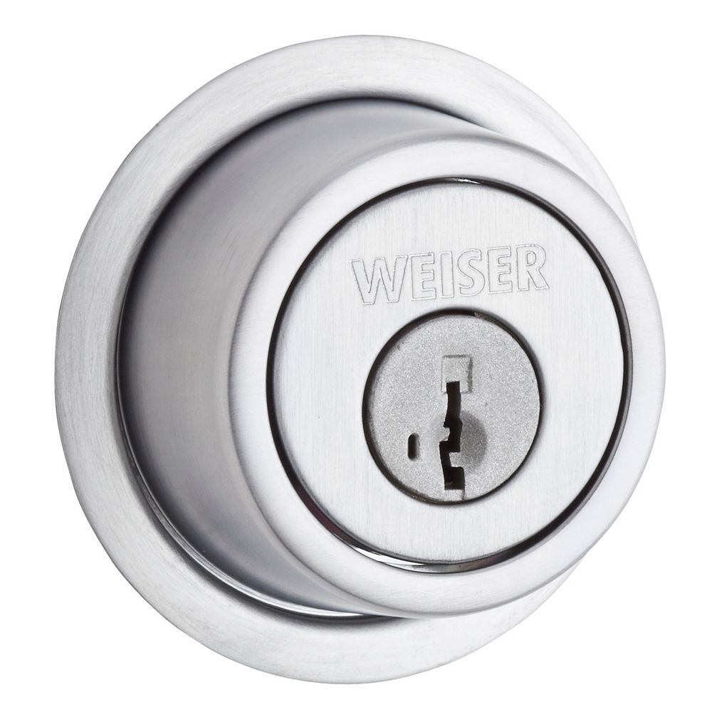 Weiser 3471 Satin Chrome Single Cylinder Deadbolt The Home Depot Canada