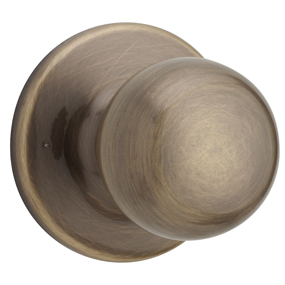 Weiser Fairfax Antique Brass Passage Knob The Home Depot Canada