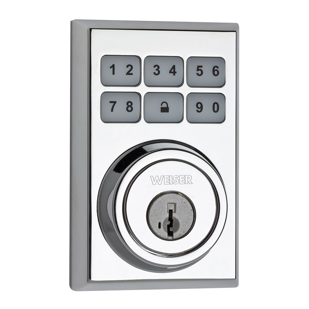 Weiser SmartCode Polished Chrome Keyless Entry Contemporary Electronic