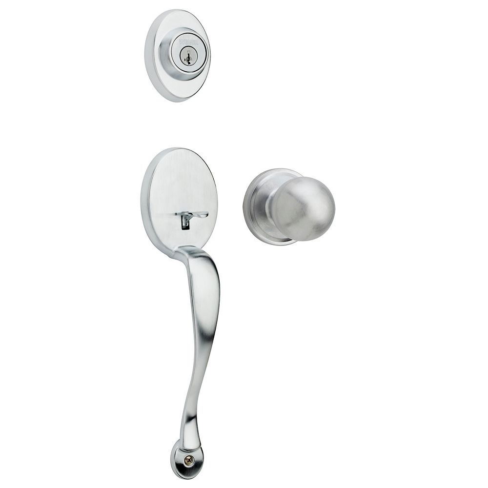 Weiser Augusta Single Cylinder Entry Handle Set in Satin Chrome with