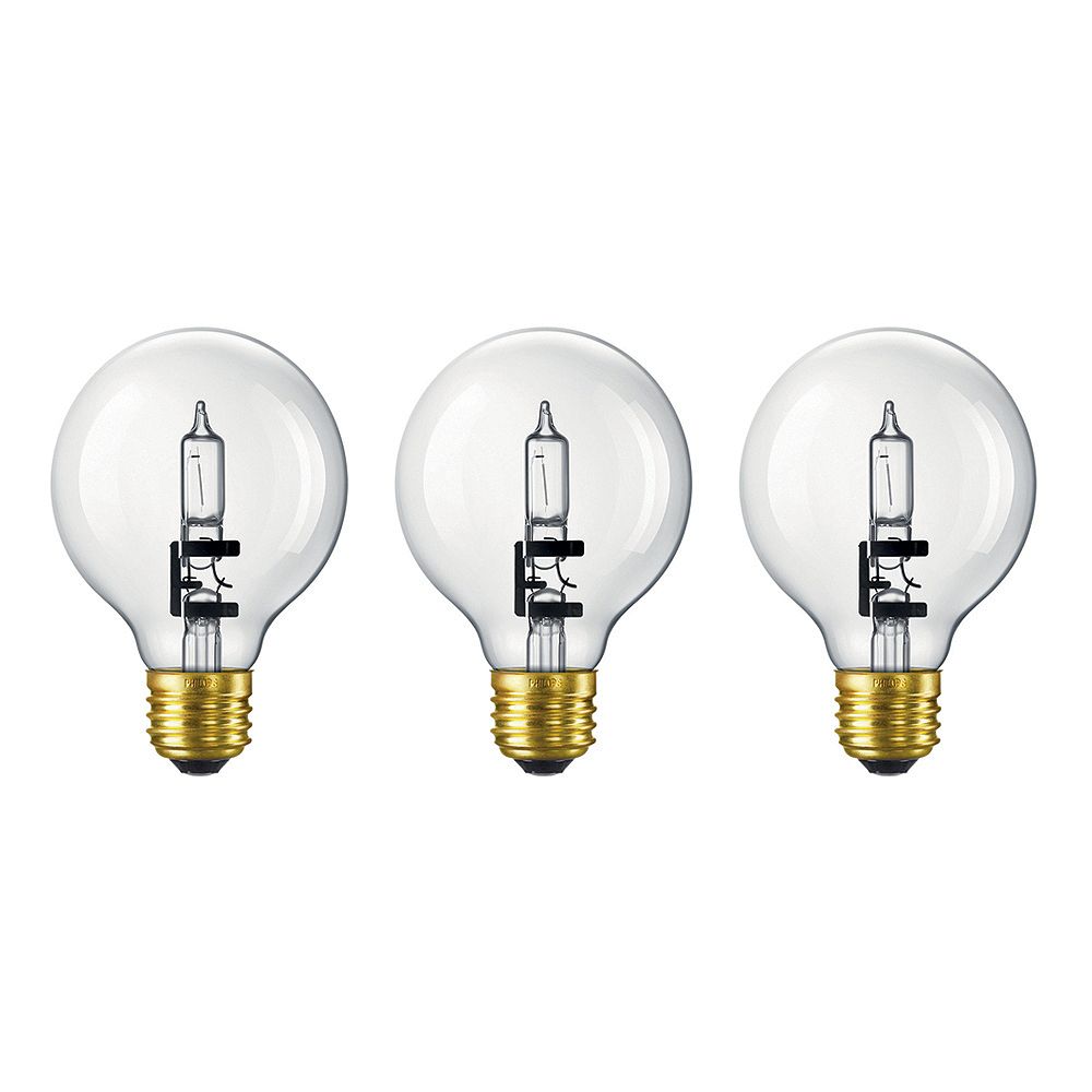 Philips 60W Halogen Globe (G25) Clear Light Bulb (3-Pack) | The Home ...