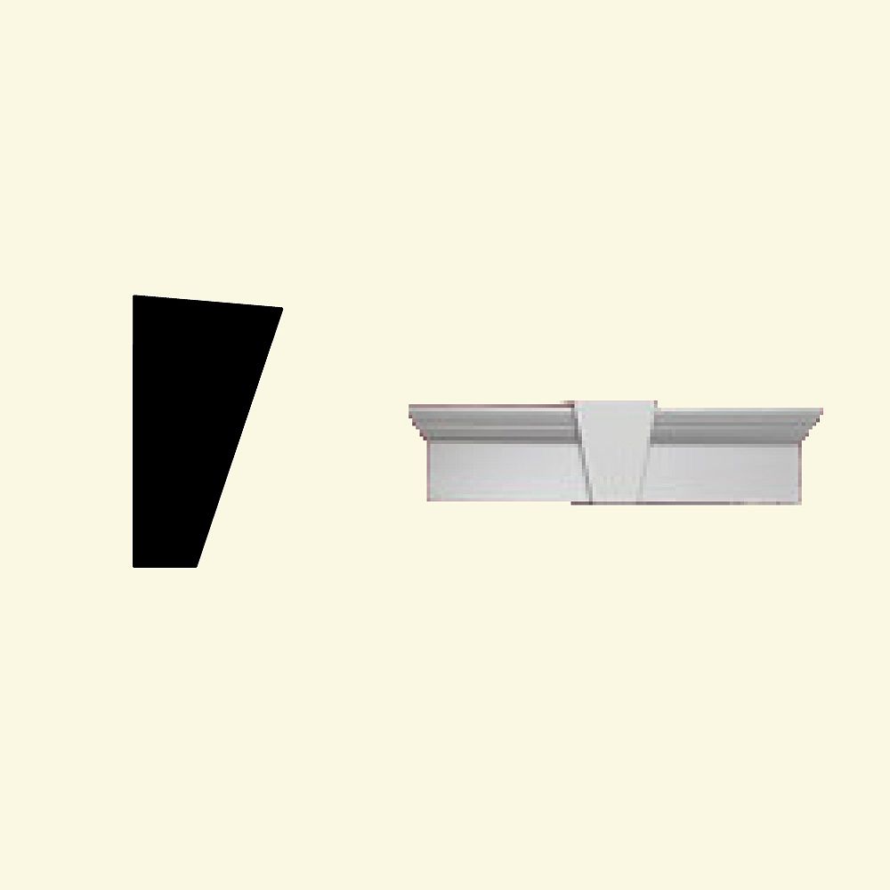 Fypon 36 Inch x 11 Inch x 6 Inch Primed Polyurethane Window and Door Crosshead with Keysto