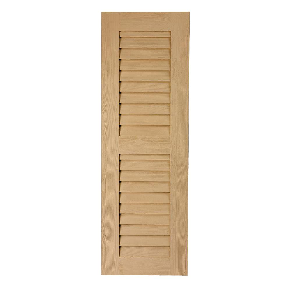 Fypon 60 Inch x 18 Inch x 1 Inch Louvered with Center Rail Wood Grain