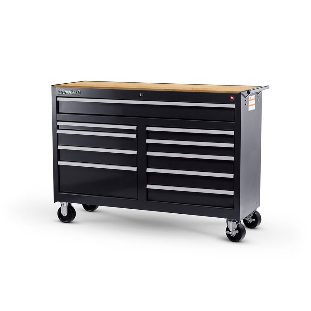 International 54inch 10Drawer Roller Tool Chest in Black with
