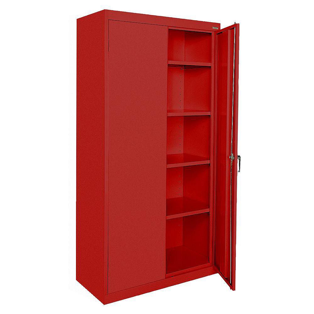 72 Inch H X 18 D Storage Cabinet, Red Bookcase Cabinet