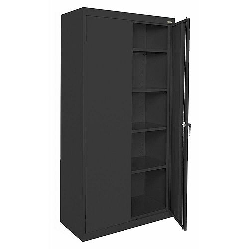 36-inch W x 72-inch H x 18-inch D Storage Cabinet with Adjustable Shelves in Black