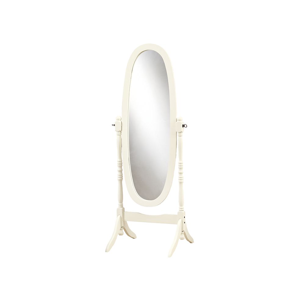 Monarch Specialties 23 Inch X 59, White Oval Free Standing Mirror