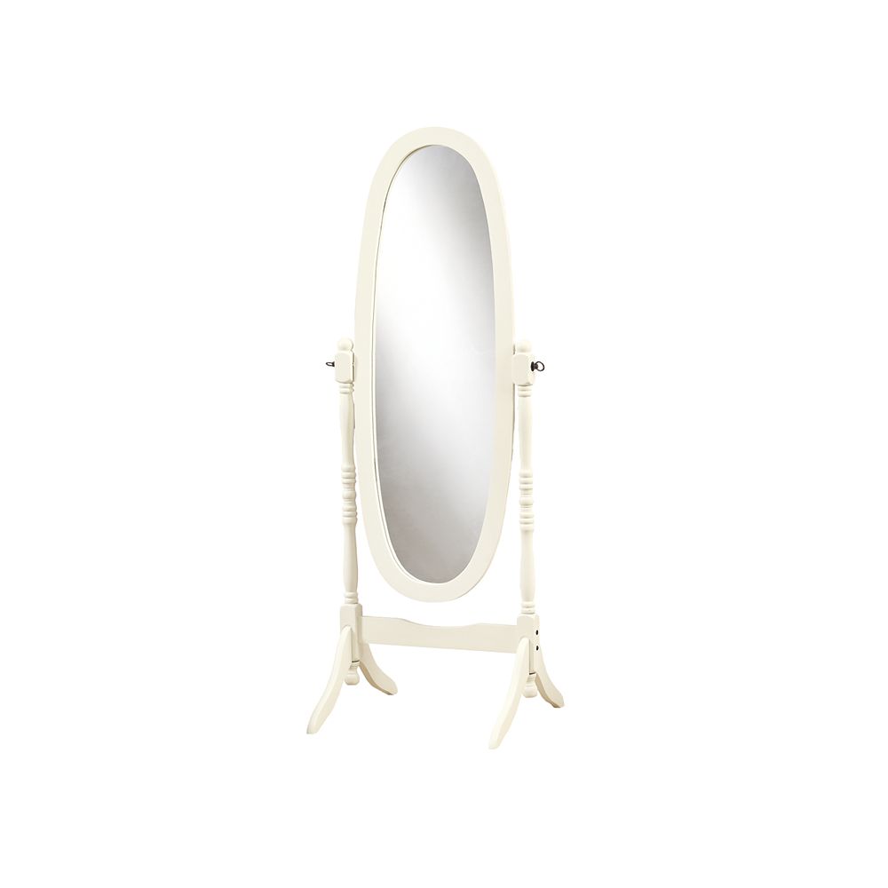 Monarch Specialties 23 Inch X 59 Wood Framed Standing Oval Mirror In Antique White The Home Depot Canada Monarch Specialties 23 Inch X 59, White Oval Free Standing Mirror