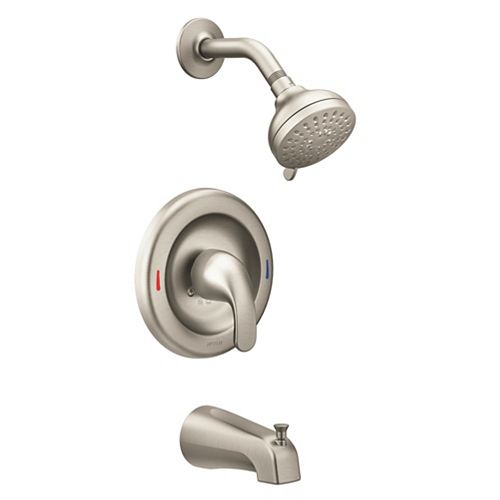 Adler Single-Handle Round 1-Spray Tub and Shower Faucet in Brushed Nickel