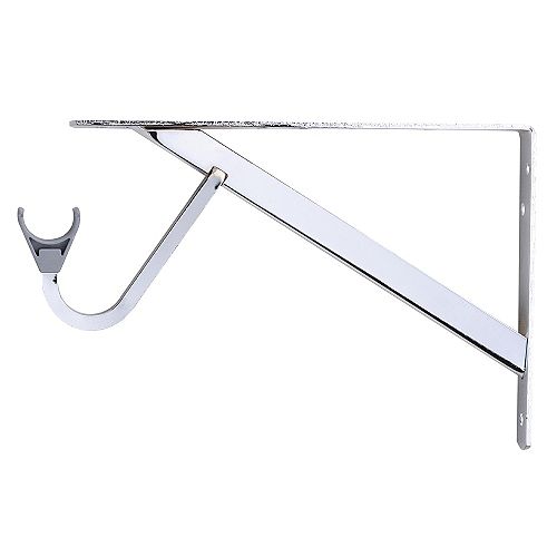 Everbilt 11-inch to 15-inch 1/4-inch Heavy Duty Shelf and Rod Bracket in Chrome