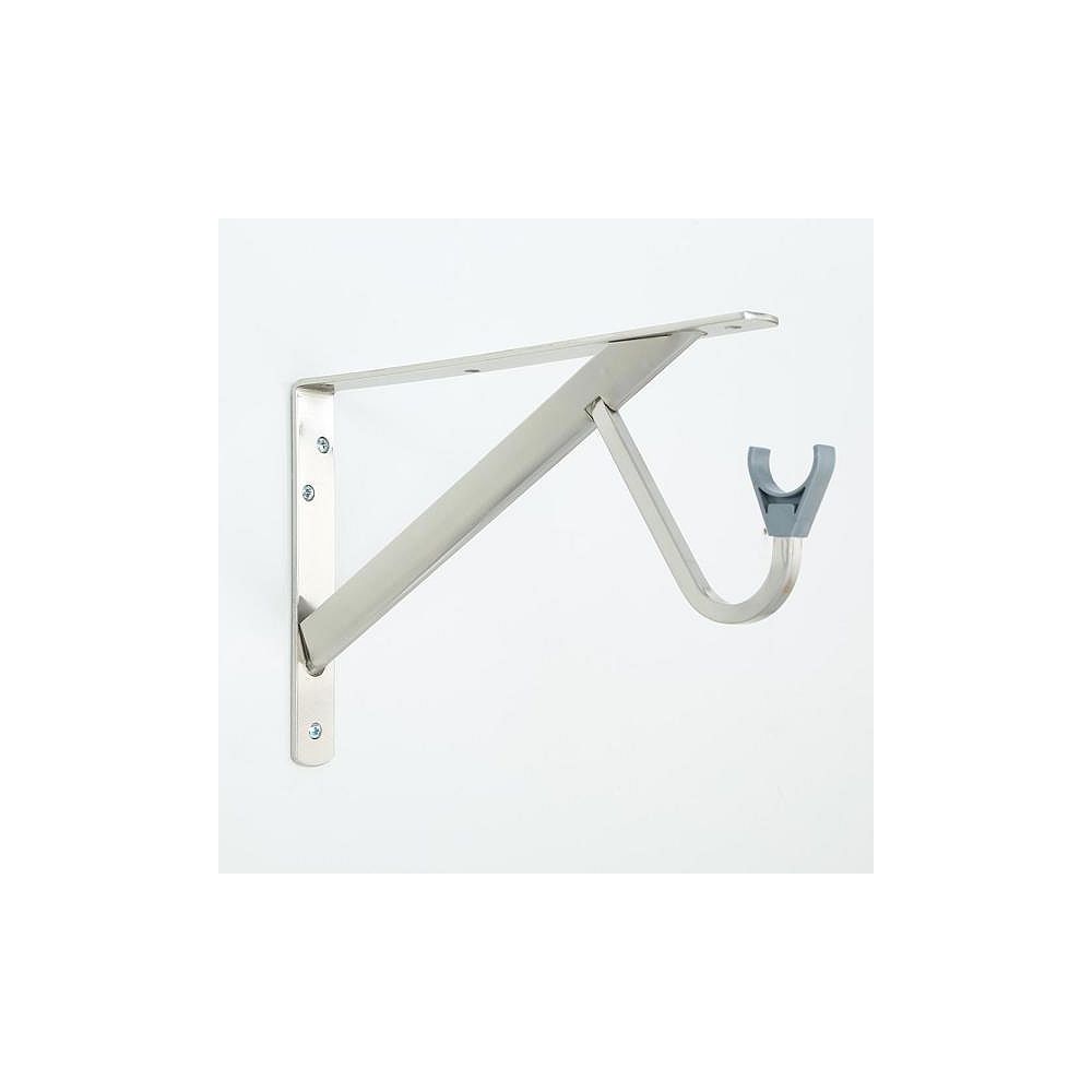 Everbilt 111/4 in. HeavyDuty Brushed Nickel Shelf and Rod Bracket