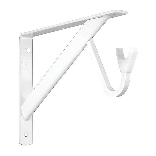 11 1/4-inch Heavy Duty Shelf and Rod Bracket in White