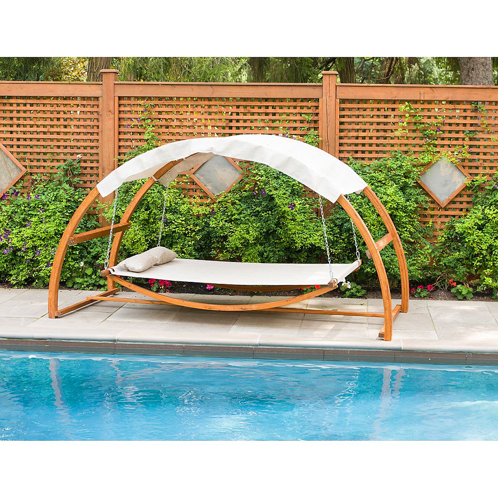 Leisure Season Swing Bed With Canopy The Home Depot Canada