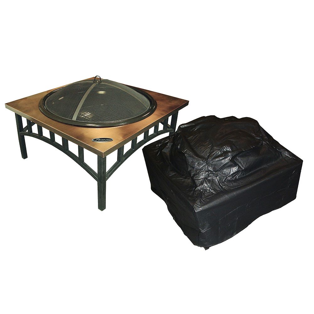 Paramount Outdoor Vinyl Square Fire Pit, Fire Pit Cover Home Depot