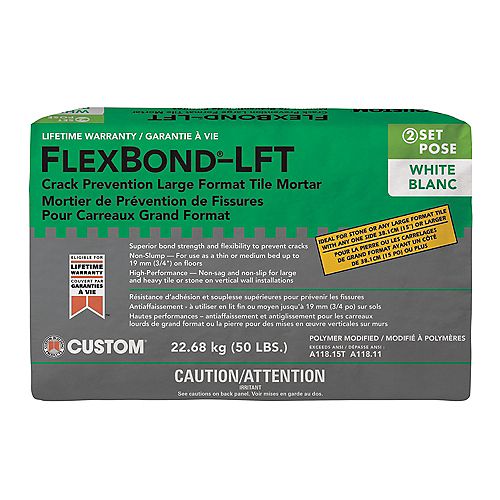 FlexBond LFT Crack Prevention Medium Bed Mortar White - 50 lb.