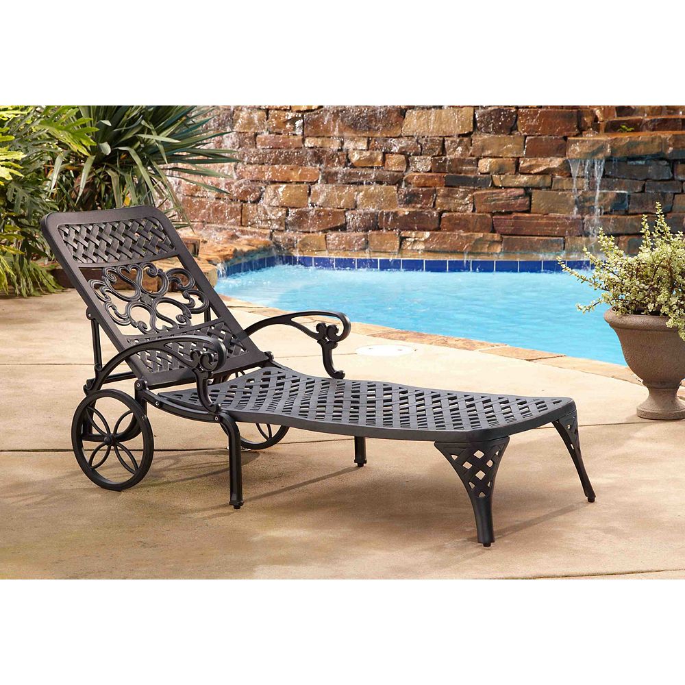 Home Styles Biscayne Black Chaise Lounge Chair The Home Depot Canada