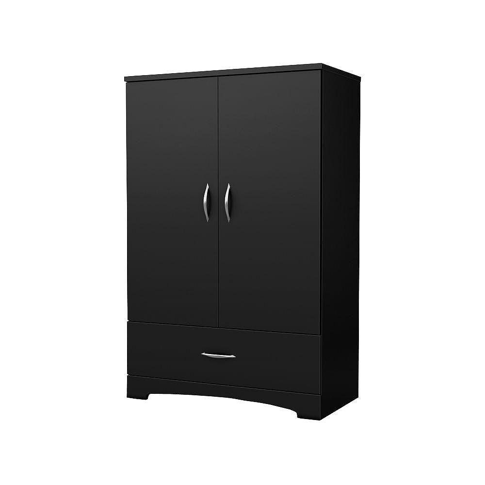 South Shore Majestic Armoire Pure Black The Home Depot Canada