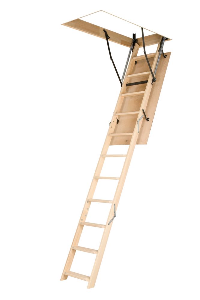 Fakro Attic Ladder Wooden Basic LWN 25x47 250 Lbs 8 Ft 11 In The   P 1000799626 