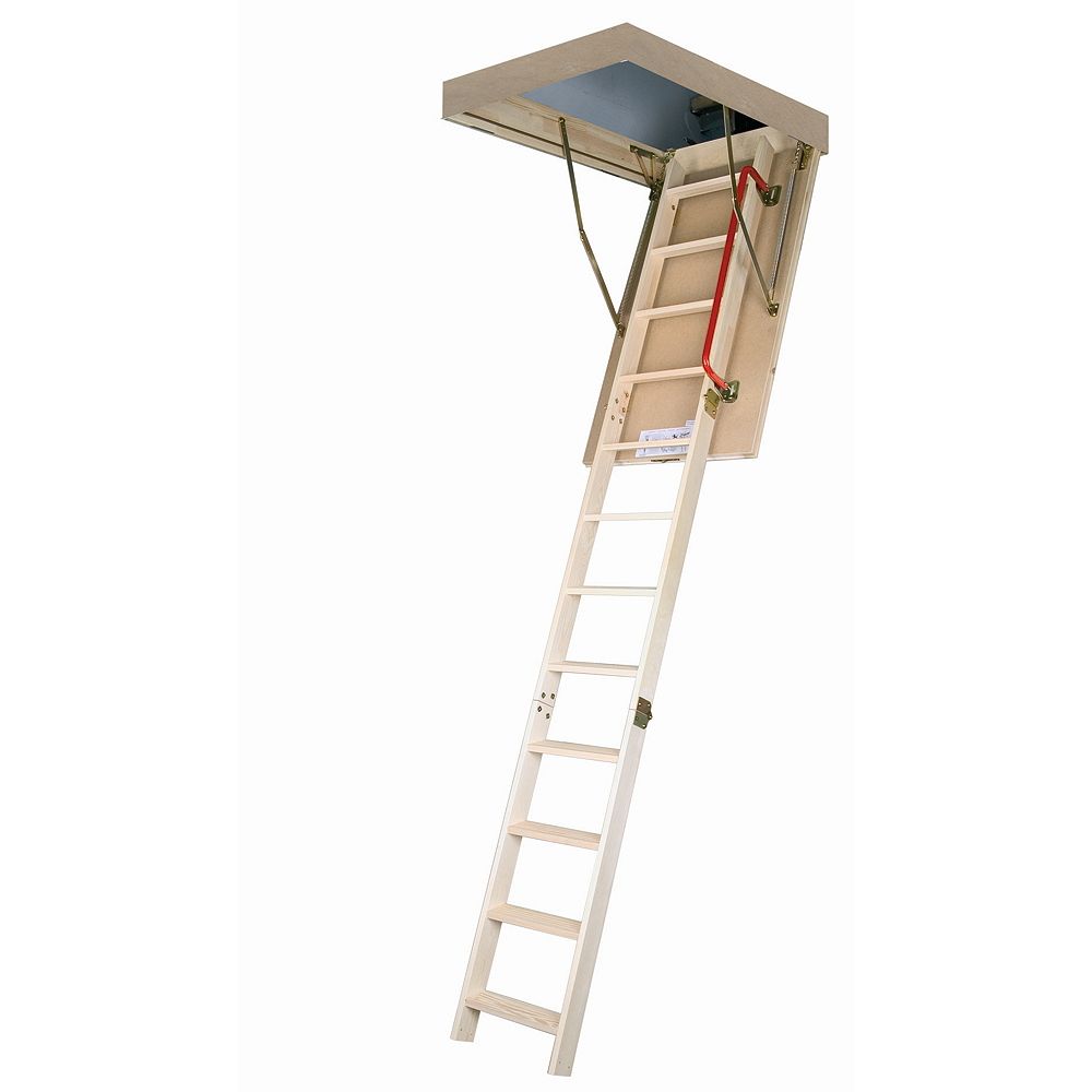 Fakro 10 ft. 1inch, 54inch x 30inch Insulated Wood Attic Ladder with