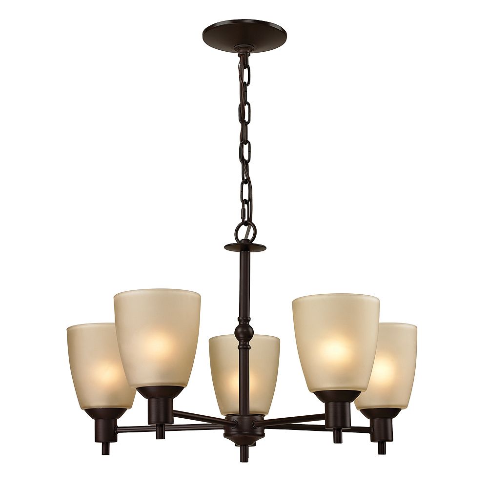 Titan Lighting 5 Light Chandelier In Oil Rubbed Bronze The Home Depot