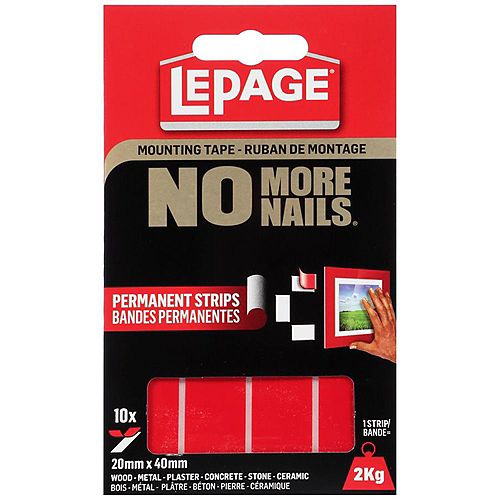 LePage LePage No More Nails Permanent Strips Mounting Tape