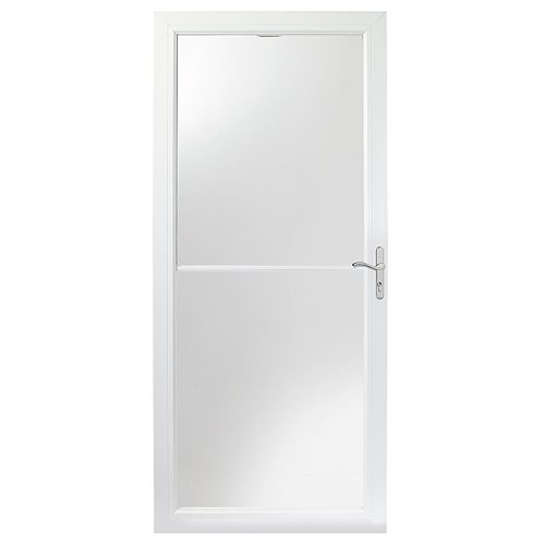 Andersen 2500 Series 32-inch White Self-Storing Storm Door with Nickel Hardware