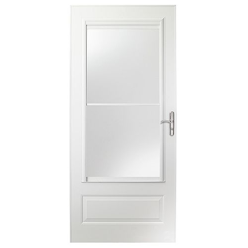 400 Series 36-inch Screen Door in White with Nickel Hardware