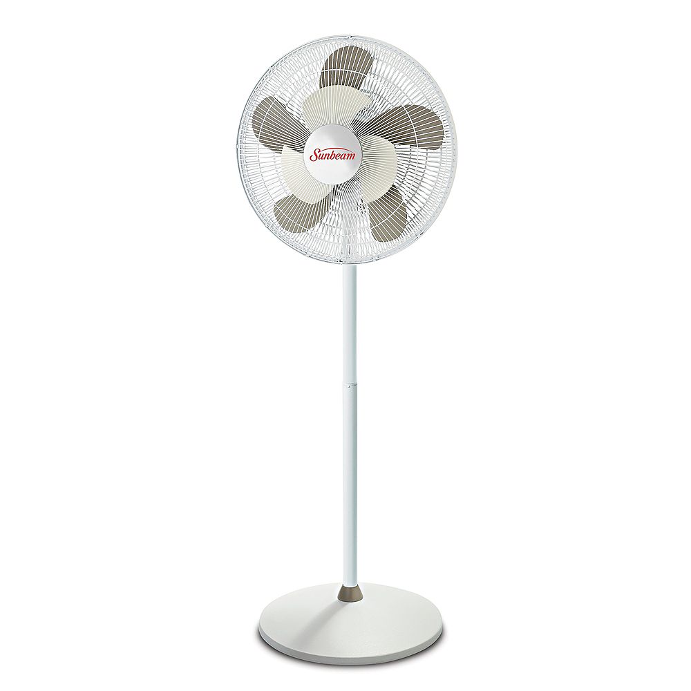 Sunbeam 16 Inch White 2Cool Oscillating Stand Fan The Home Depot Canada
